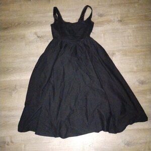 WAYF Black Sleeveless Lace Trim Fit & Flare Dress Size S